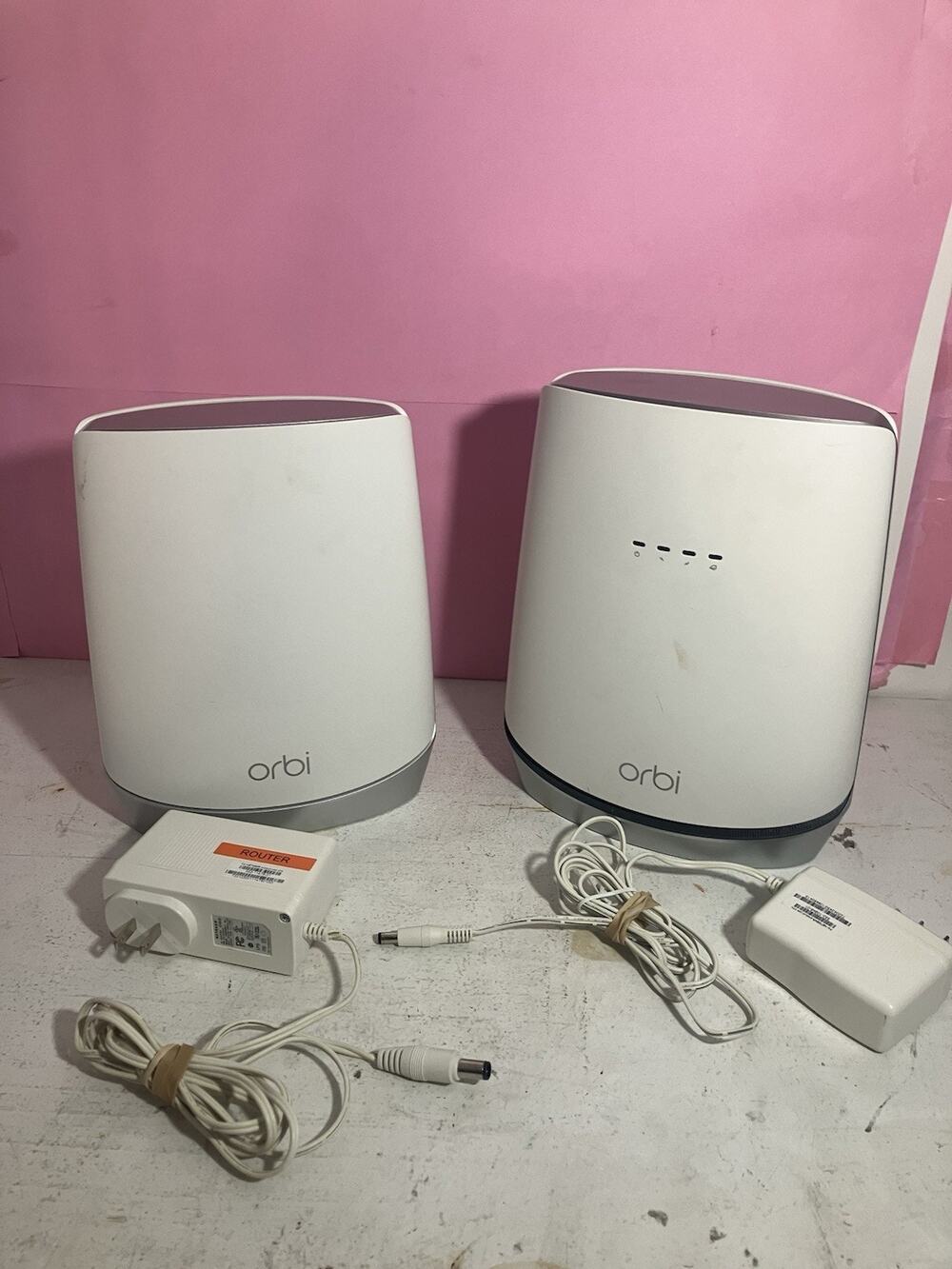 Orbi Router CBR750 & RBS750 Satellite Netgear With adapters -Tested And Working